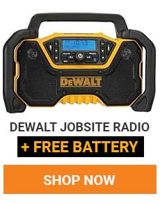 get a free battery with purchase of this jobsite radio