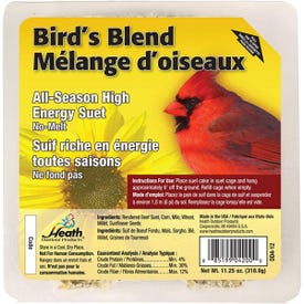 HEATH DD4-12 All-Season Suet Cake, High-Energy, Bird's Blend Flavor, 11.25 oz