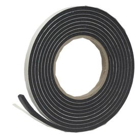 Frost King R534H Foam Tape, 3/4 in W, 10 ft L, 5/16 in Thick, Rubber, Black