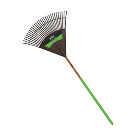 AMES 2915712 Leaf Rake, Poly Tine, 30-Tine, Wood Handle, 48 in L Handle