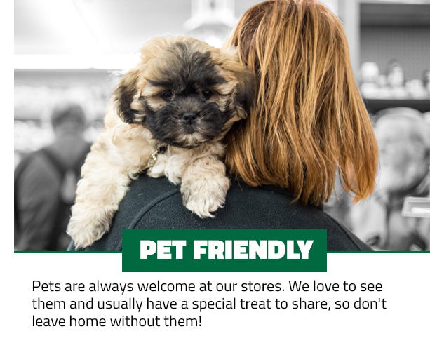 Your pets are always welcome at any KEY M CORP location.